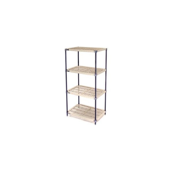 Global Equipment Nexel , Nexelite reg , 4 Tier, Vented Plastic Mat Shelving Unit, 36"W x 18"D x 86"H PM18368N - main